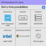 HP Chromebook 14 inch Laptop, ... - Image 3
