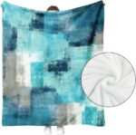 Teal Grey Throw Blanket Turquo... - Image 3