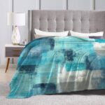 Teal Grey Throw Blanket Turquo... - Image 4